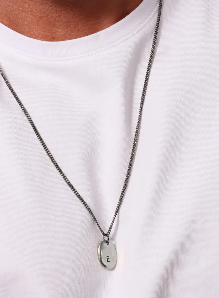 WE ARE ALL SMITH Mens Jewelry Clothing Necklaces Pewter Sterling Initial Necklace for Men