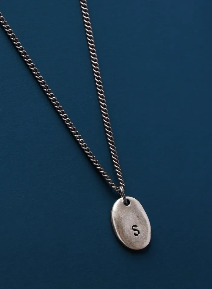 WE ARE ALL SMITH Mens Jewelry Clothing Necklaces Pewter Sterling Initial Necklace for Men