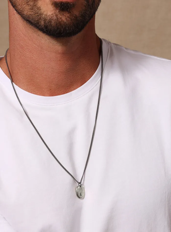 WE ARE ALL SMITH Mens Jewelry Clothing Necklaces Pewter Sterling Initial Necklace for Men