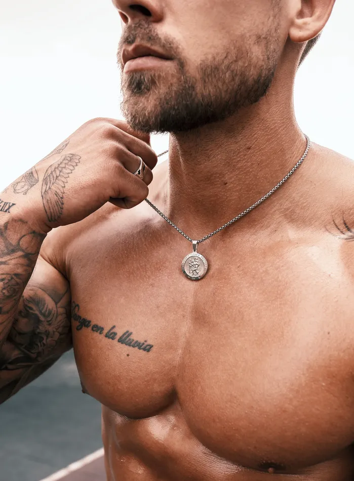 WE ARE ALL SMITH Mens Jewelry Clothing Necklaces Waterproof Saint Christopher Necklace for Men WE ARE ALL SMITH Mens Jewelry Clothing Necklaces Waterproof Saint Christopher Necklace for Men