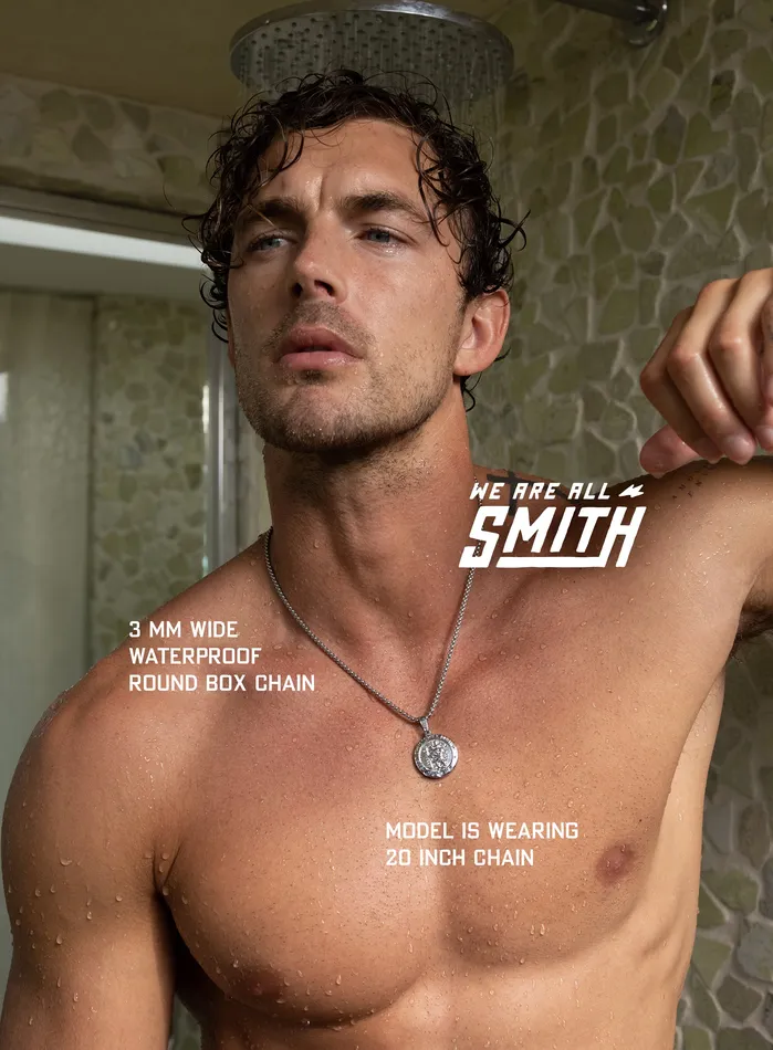 WE ARE ALL SMITH Mens Jewelry Clothing Necklaces Waterproof Saint Christopher Necklace for Men