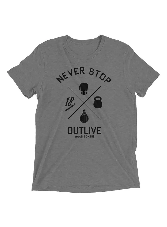 WE ARE ALL SMITH Necklaces Never Stop Outlive Gray Short sleeve tshirt