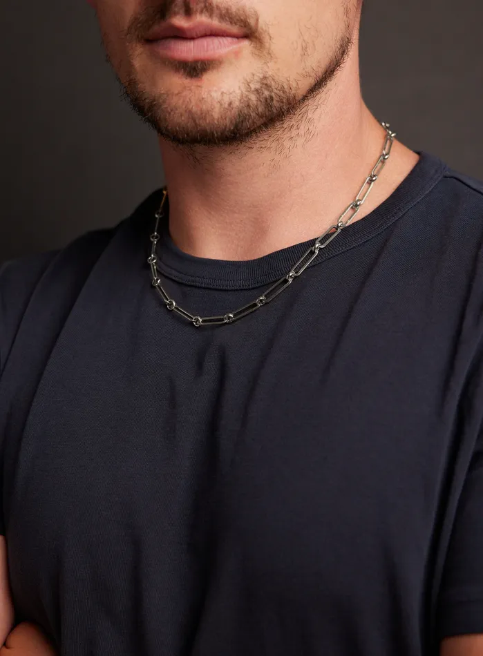 WE ARE ALL SMITH Necklaces Waterproof 1 to 1 Clip Rolo Thick Necklace for Guys