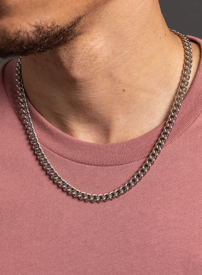WE ARE ALL SMITH Necklaces Waterproof 7mm Thick Curb Style link chain for men WE ARE ALL SMITH Necklaces Waterproof 7mm Thick Curb Style link chain for men