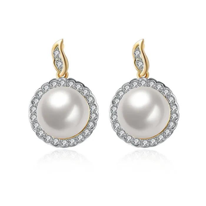 Yellow Chimes A5 Grade Crystal Champagne Gold Plated Pearl Earrings for Women Girls Yellow Chimes Bracelets