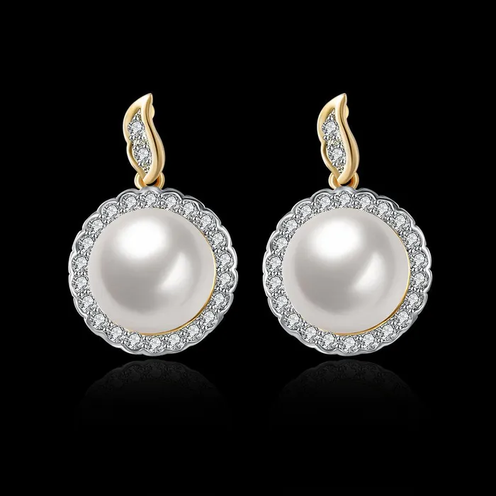 Yellow Chimes A5 Grade Crystal Champagne Gold Plated Pearl Earrings for Women Girls Yellow Chimes Bracelets
