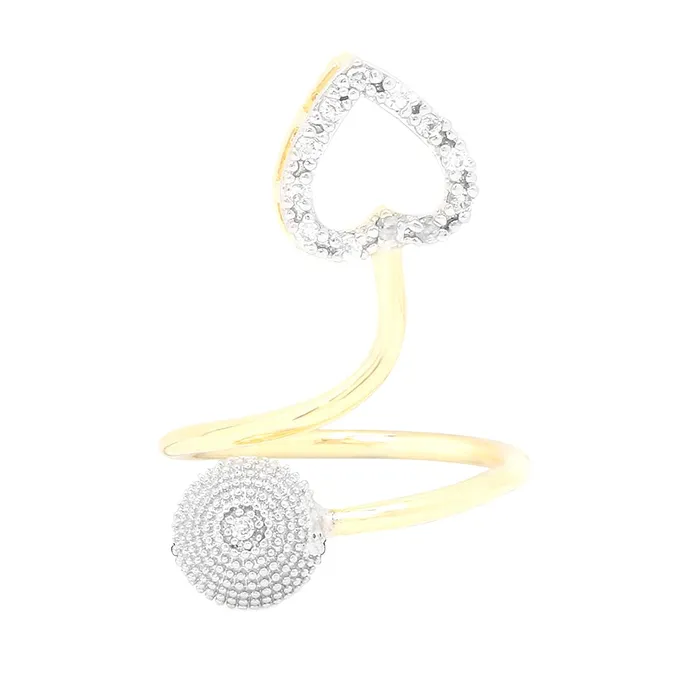 Yellow Chimes ADAmerican Diamond Set Crystal White Gold Plated Heart Pendant Set with Bracelet Ring Jewellery Set for Women Girls Yellow Chimes Necklaces