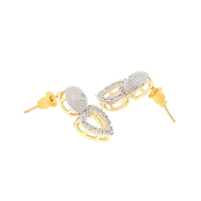 Yellow Chimes ADAmerican Diamond Set Crystal White Gold Plated Heart Pendant Set with Bracelet Ring Jewellery Set for Women Girls Yellow Chimes Necklaces