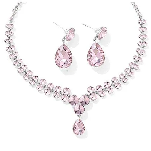 Yellow Chimes AD Crystal Elements Delicate Drop Design Sparkling Colors Fascinating Necklace Set with Earrings for Women Yellow Chimes Bracelets Yellow Chimes AD Crystal Elements Delicate Drop Design Sparkling Colors Fascinating Necklace Set with Earrings for Women Yellow Chimes Bracelets