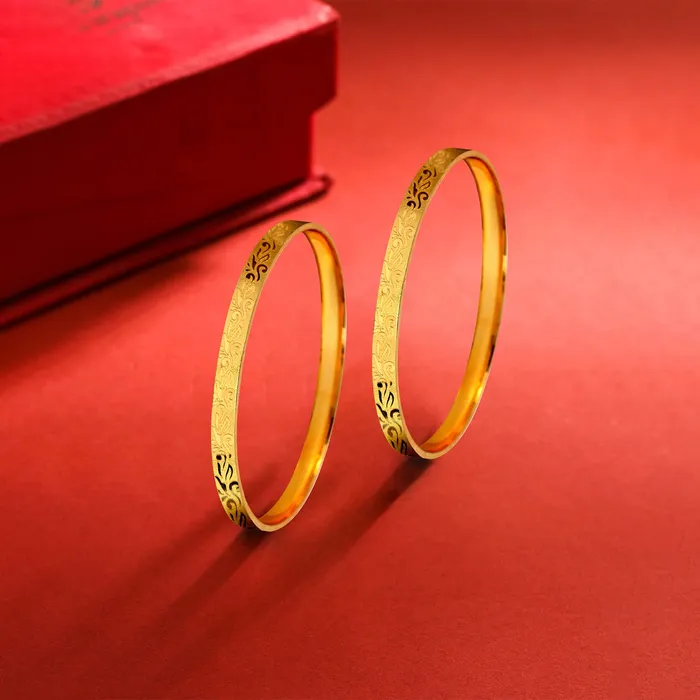 Yellow Chimes Bangles for Women and Girls Traditional Gold Bangles for women Gold Plated Bangles for girls Leaf Designed Bangles Birthday Gift For girls and women Anniversary Gift for Wife Yellow Chimes Rings
