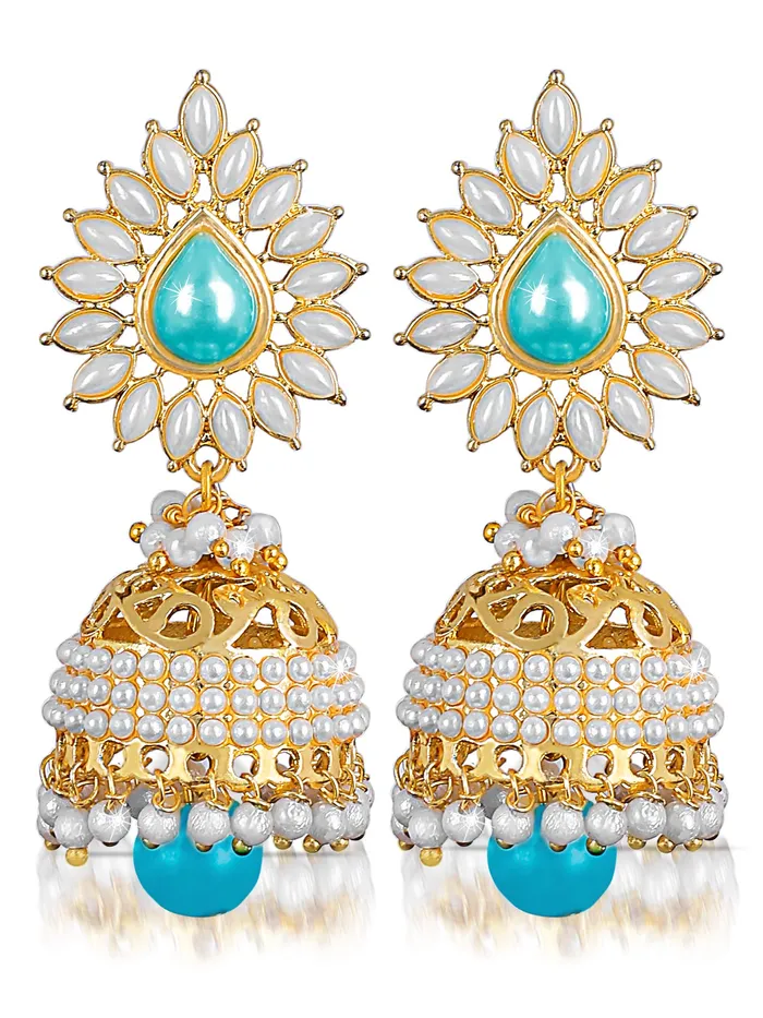 Yellow Chimes Bollywood Celebrity Party Wear Traditional Pearl Moti JhumkaJhumki Earrings for Women and Girls Blue Yellow Chimes Necklaces Yellow Chimes Bollywood Celebrity Party Wear Traditional Pearl Moti JhumkaJhumki Earrings for Women and Girls Blue Yellow Chimes Necklaces