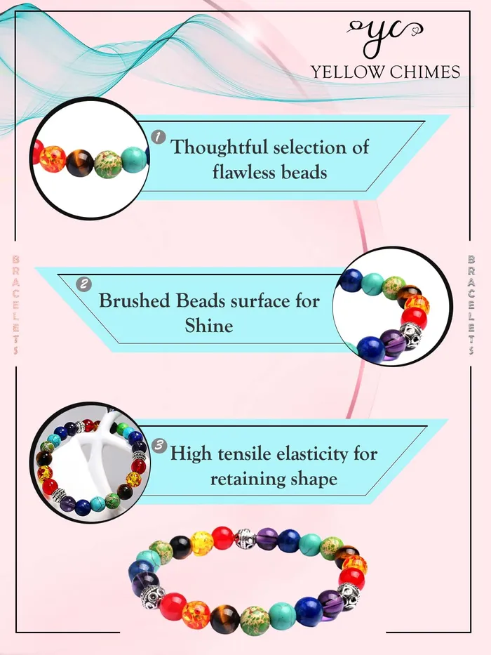 Yellow Chimes Bracelets Yellow Chimes Bracelets for Men and Boys Beads Bracelet for Men DVine Collection Beads Bracelet Stretchable Mens Bracelet Birthday Gift for Men Boys Anniversary Gift for Husband