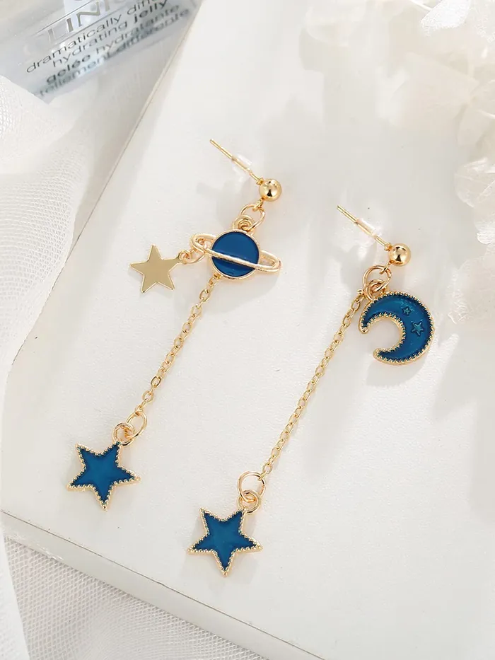 Yellow Chimes Bracelets Yellow Chimes Earrings for Women and Girls Crystal Dangler Gold Toned Star Moon Designed Long Danglers Earrings Birthday Gift for girls and women Anniversary Gift for Wife