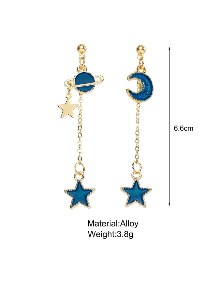 Yellow Chimes Bracelets Yellow Chimes Earrings for Women and Girls Crystal Dangler Gold Toned Star Moon Designed Long Danglers Earrings Birthday Gift for girls and women Anniversary Gift for Wife