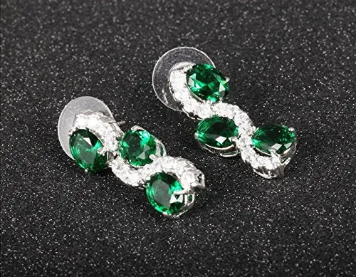 Yellow Chimes Bracelets YELLOW CHIMES Green Wine Genuine Austrian Crystal Earrings for Girls and Women