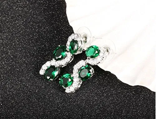 Yellow Chimes Bracelets YELLOW CHIMES Green Wine Genuine Austrian Crystal Earrings for Girls and Women
