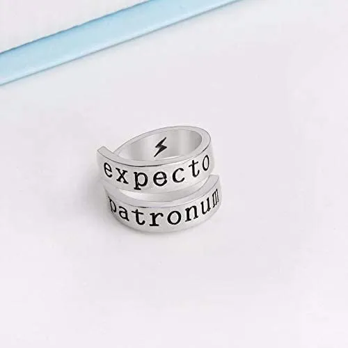 Yellow Chimes Bracelets Yellow Chimes Rings for MenHarry Potter Spell Expecto Patronum Twisted Silver Ring for Girls and Boys