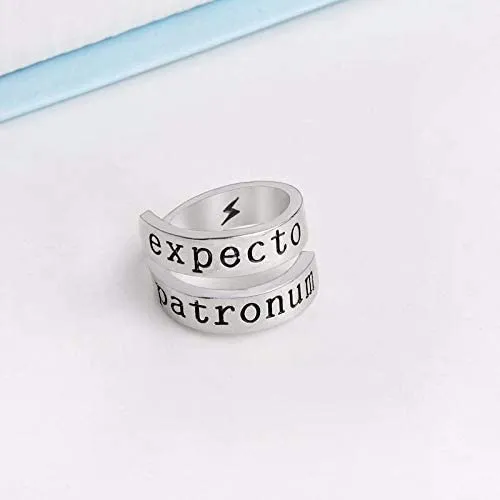Yellow Chimes Bracelets Yellow Chimes Rings for MenHarry Potter Spell Expecto Patronum Twisted Silver Ring for Girls and Boys
