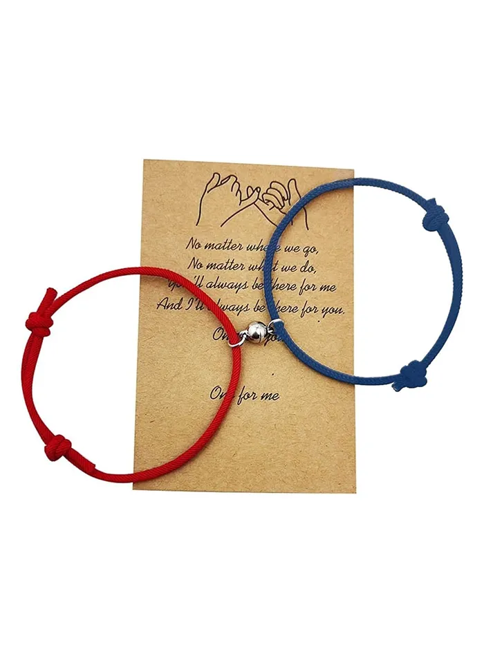 Yellow Chimes Combo Bracelets for Unisex Set Of 2 Pcs Black Red Adjustable Threaded Attraction Ball Bracelet for Unisex AdultsBoys and Girls Yellow Chimes Rings