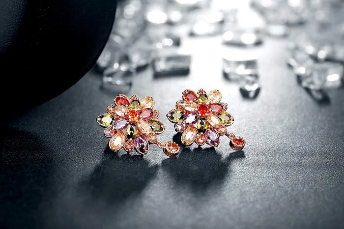 Yellow Chimes Combo of 2 Pairs Sparkling Double Flower Fine Work Swiss Cubic Zircon Gold Plated Clip On Earrings for Women and Girls Yellow Chimes Bracelets