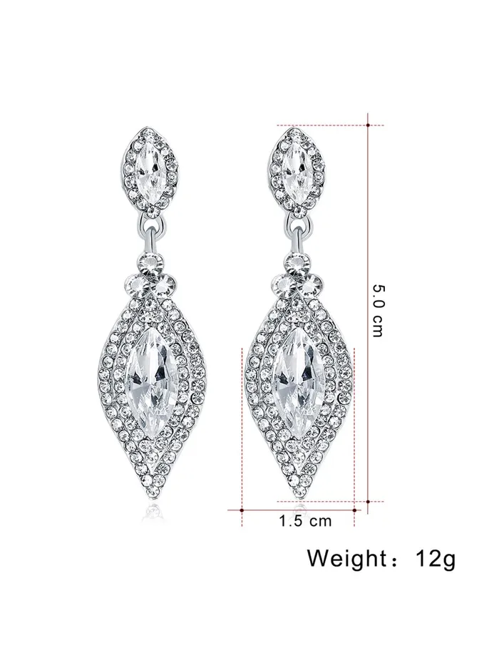 Yellow Chimes Crystal Earrings for Women SilverPlated White Crystal Drop Earrings For Women and Girls Yellow Chimes Earrings