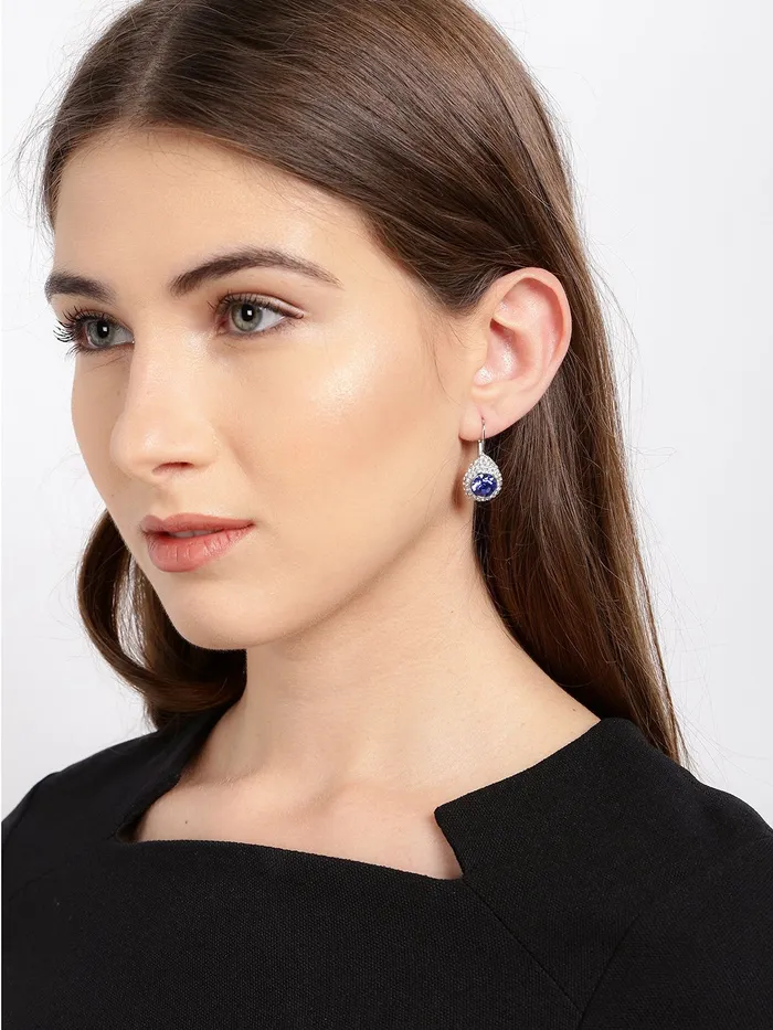 Yellow Chimes Crystals from Swarovski Princess Cut Earrings for Women BLUE Yellow Chimes Necklaces