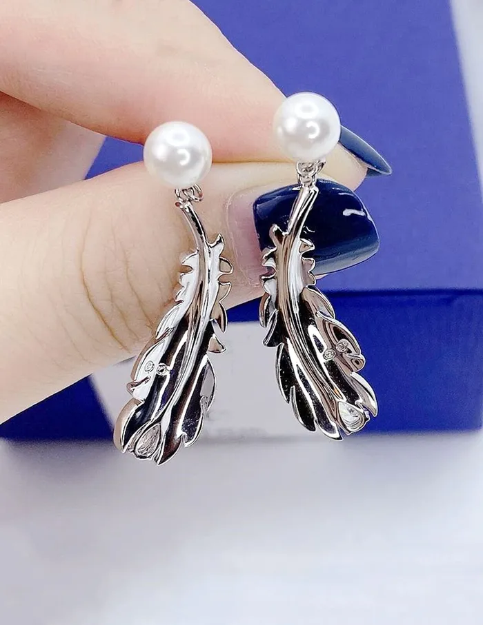Yellow Chimes Earrings for Women and Girls Drop Earrings for Girls Silver Toned Leaf Drop Designed with Pearl Drop Earrings Birthday Gift for girls and women Anniversary Gift for Wife Yellow Chimes Earrings