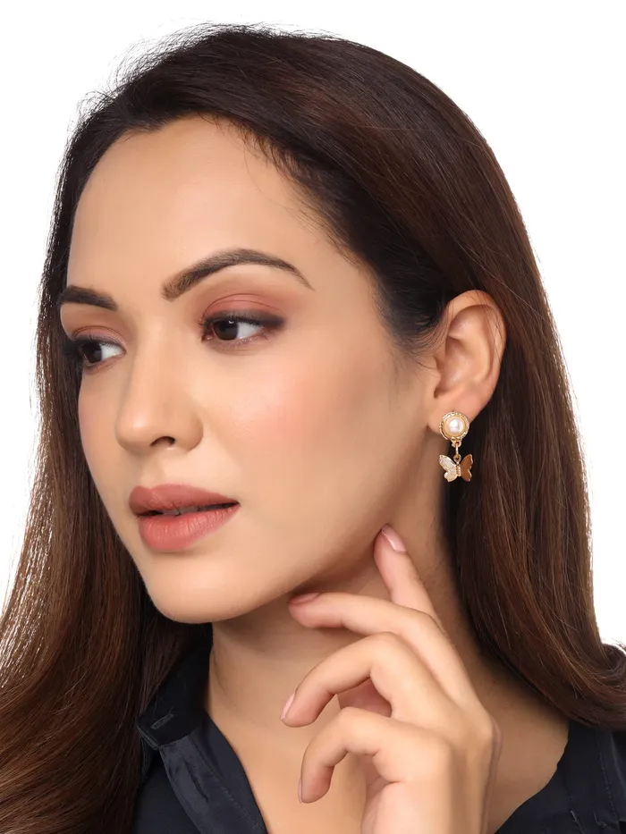 Yellow Chimes Earrings for Women and Girls Hoops for Girls Gold Toned Combo of 5Pairs Drop Hoop Earrings Birthday Gift for girls and women Anniversary Gift for Wife Yellow Chimes Necklaces