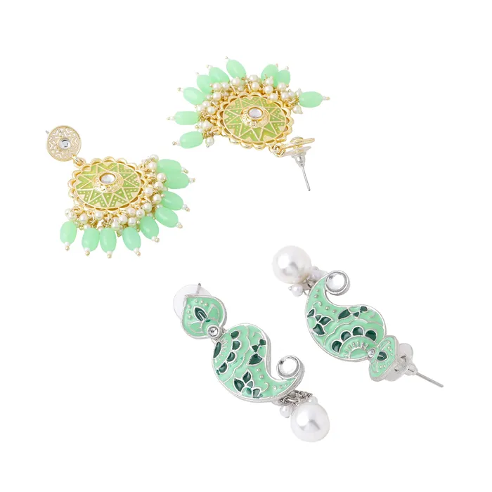 Yellow Chimes Earrings for Women and Girls Kundan Jhumka Gold Plated Kundan Studded Jhumka Earrings Birthday Gift for girls and women Anniversary Gift for Wife Yellow Chimes Necklaces