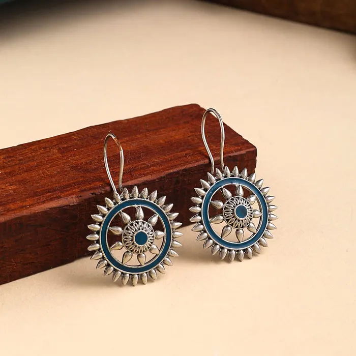 Yellow Chimes Earrings for Women and Girls Meenakari Drop Earrings Silver Tone Blue Meenakari Drop Earrings Birthday Gift for girls and women Anniversary Gift for Wife Yellow Chimes Earrings