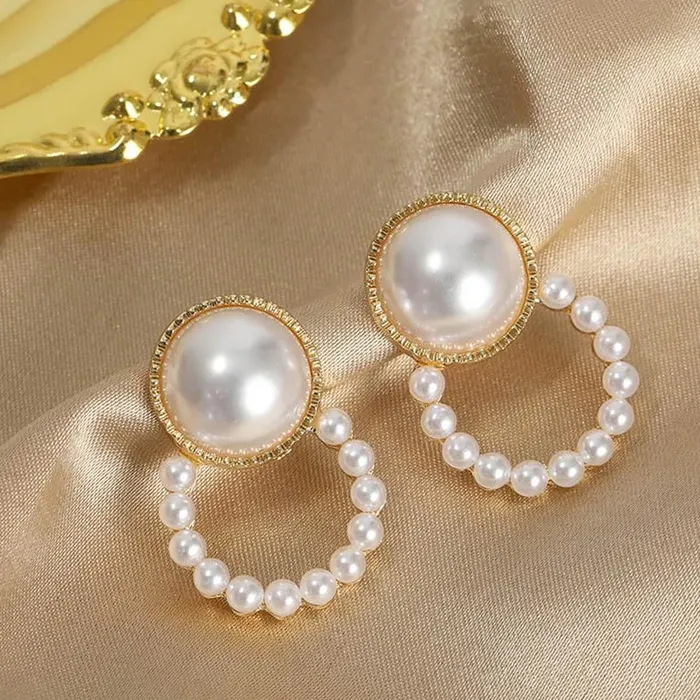 Yellow Chimes Earrings for Women and Girls Studs for Girls Gold Toned Pearl Studded Stud Earrings Birthday Gift for girls and women Anniversary Gift for Wife Yellow Chimes Earrings