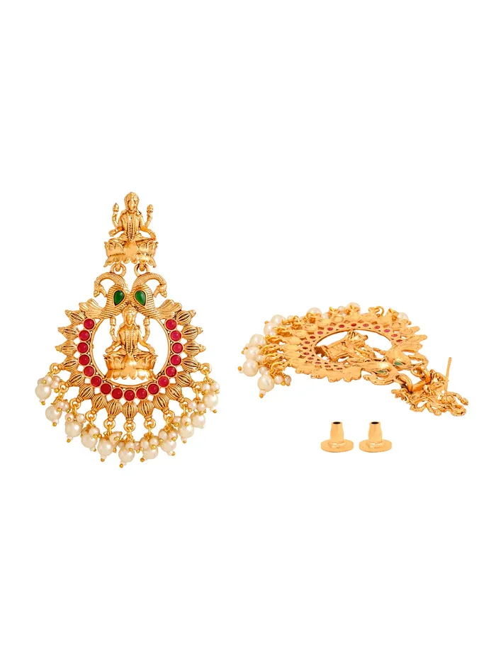 Yellow Chimes Earrings for Women and Girls Traditional Chandbali Earrings Gold Plated Beads Drop Temple Earrings Birthday Gift for girls and women Anniversary Gift for Wife Style 5 Yellow Chimes Necklaces