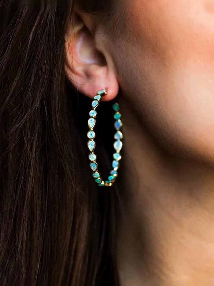 Yellow Chimes Earrings For Women Blue Color Hoop Earring For Women and Girl Yellow Chimes Necklaces
