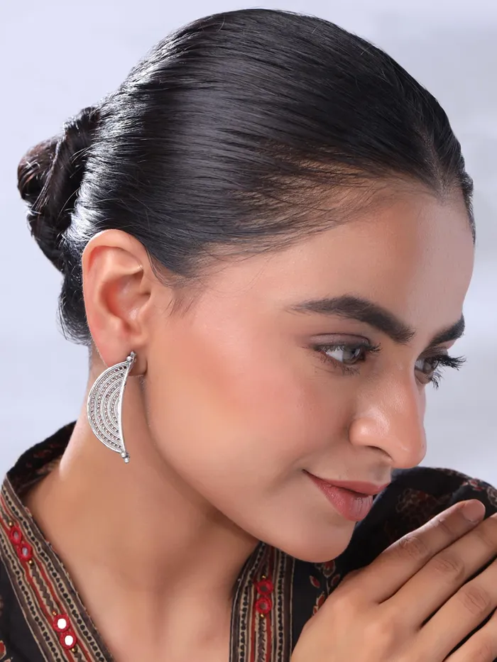 Yellow Chimes Earrings for Women Girls Silver Oxidised Long Dangler Earrings Traditional Silver Oxidised Plated Danglers Earrings Birthday Gift For Girls Anniversary Gift for Wife Yellow Chimes Earrings