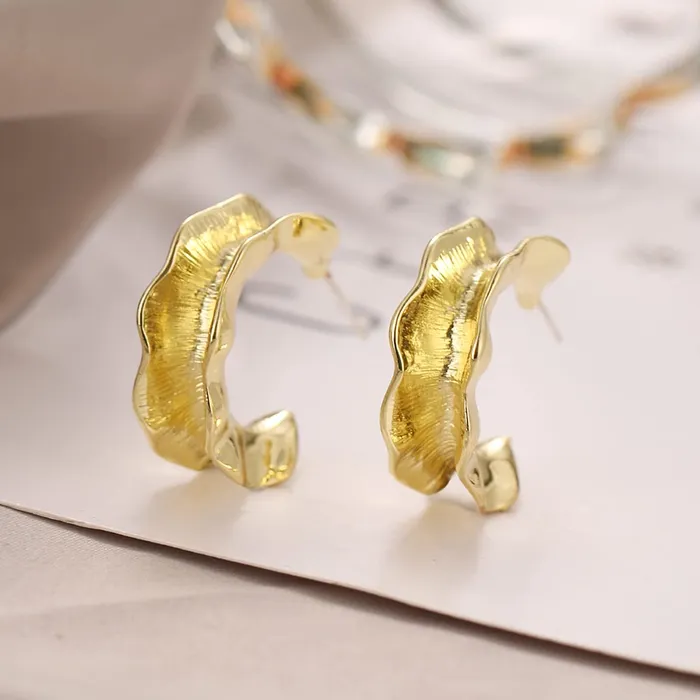 Yellow Chimes Earrings For Women Glamorous Gold Toned Leaflet Hoop Earrings For Women and Girls Yellow Chimes Earrings