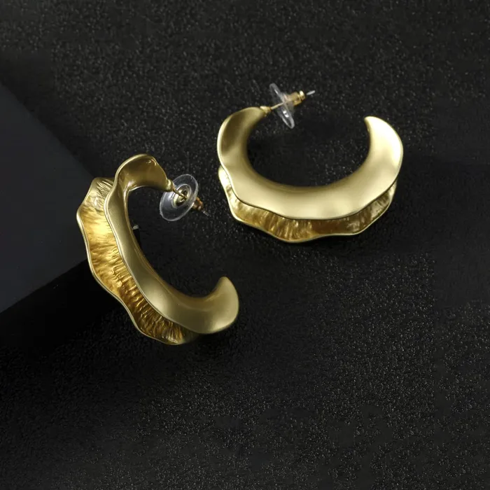 Yellow Chimes Earrings For Women Glamorous Gold Toned Leaflet Hoop Earrings For Women and Girls Yellow Chimes Earrings