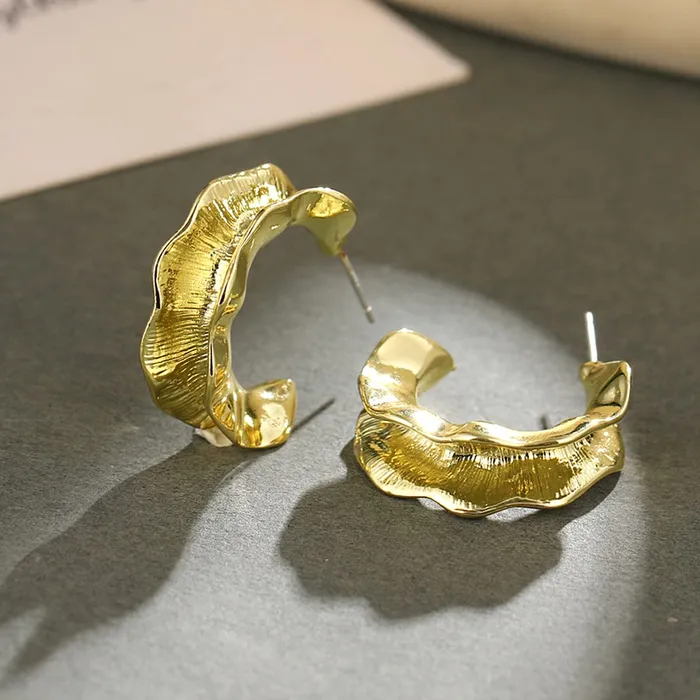 Yellow Chimes Earrings For Women Glamorous Gold Toned Leaflet Hoop Earrings For Women and Girls Yellow Chimes Earrings