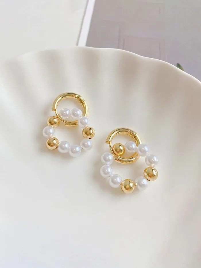 Yellow Chimes Earrings For Women Gold Tone Crystal Beaded Open Circle Drop Earrings For Women and Girls Yellow Chimes Necklaces