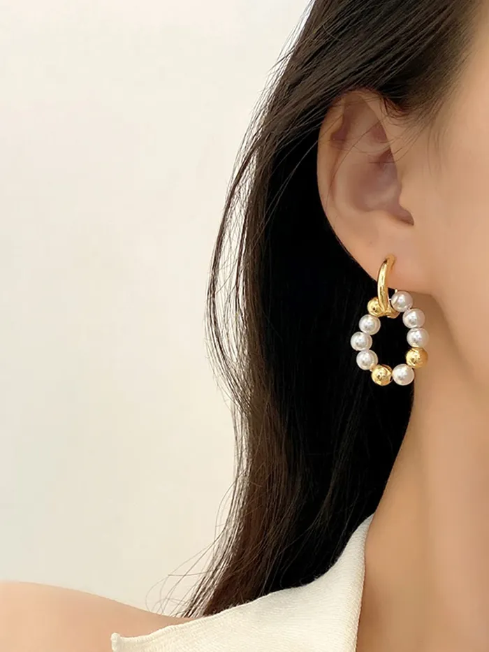 Yellow Chimes Earrings For Women Gold Tone Crystal Beaded Open Circle Drop Earrings For Women and Girls Yellow Chimes Necklaces