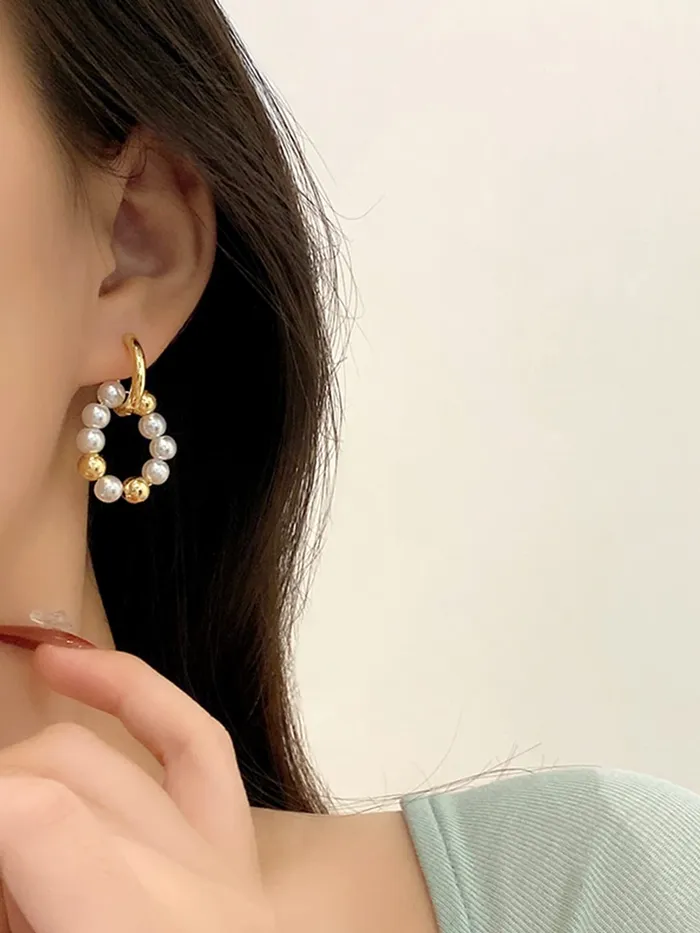 Yellow Chimes Earrings For Women Gold Tone Crystal Beaded Open Circle Drop Earrings For Women and Girls Yellow Chimes Necklaces