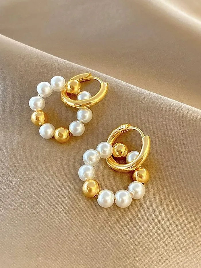 Yellow Chimes Earrings For Women Gold Tone Crystal Beaded Open Circle Drop Earrings For Women and Girls Yellow Chimes Necklaces