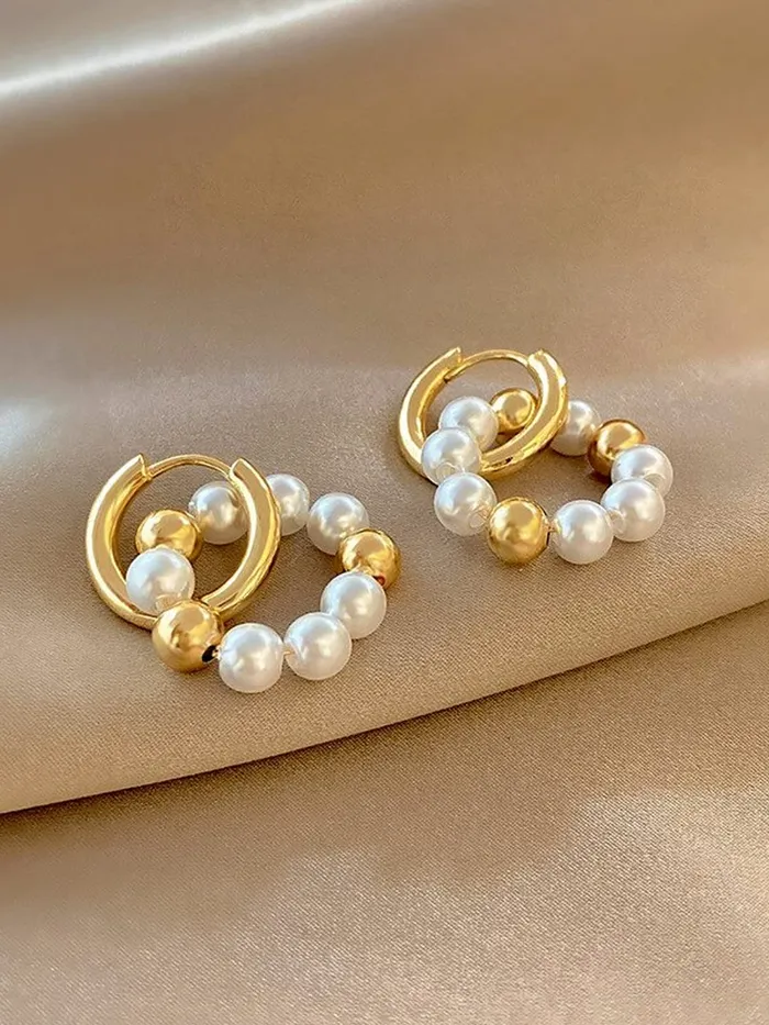 Yellow Chimes Earrings For Women Gold Tone Crystal Beaded Open Circle Drop Earrings For Women and Girls Yellow Chimes Necklaces