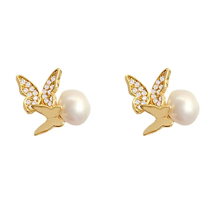 Yellow Chimes Earrings For Women Gold Tone Double Butterfly Attached Crystal Studded With White Pearl Drop Earrings For Women and Girls Yellow Chimes Necklaces Yellow Chimes Earrings For Women Gold Tone Double Butterfly Attached Crystal Studded With White Pearl Drop Earrings For Women and Girls Yellow Chimes Necklaces
