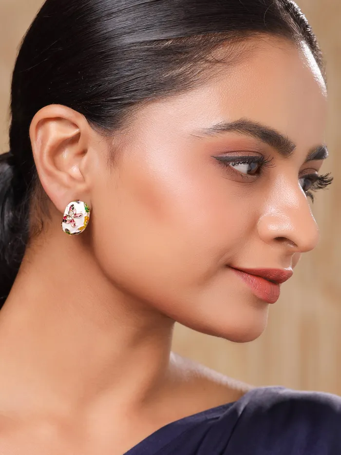 Yellow Chimes Earrings For Women Gold Toned Elegant Handcrafted Multicolot Hinged Tube Hoop Earrings For Women and Girls Yellow Chimes Necklaces