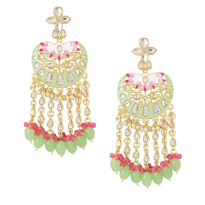 Yellow Chimes Earrings for Women Gold Toned Kundan Studded Pink Beads Long Dangler Earrings for Women and Girls Yellow Chimes Necklaces Yellow Chimes Earrings for Women Gold Toned Kundan Studded Pink Beads Long Dangler Earrings for Women and Girls Yellow Chimes Necklaces