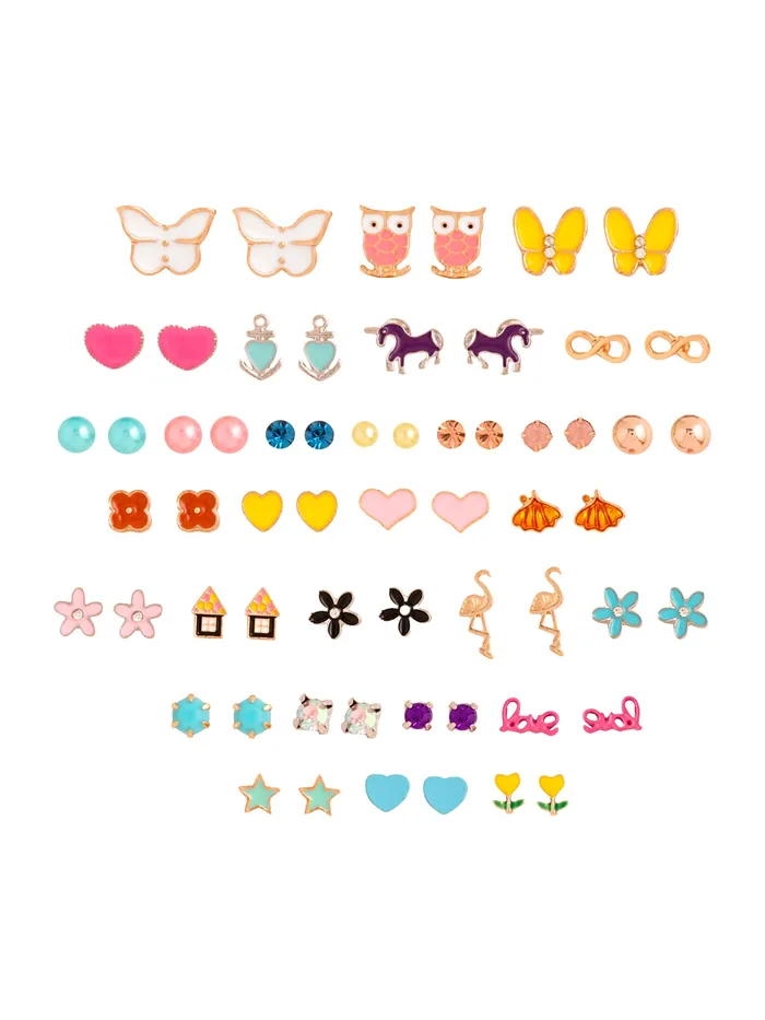Yellow Chimes Earrings Melbees by Yellow Chimes Stud Earrings for Girls Multicolor Studs Earring Set Kids Jewellery Earring Combo Set of 30 Pairs Small Earrings Birthday Gift for Girls Kids Yellow Chimes Earrings Melbees by Yellow Chimes Stud Earrings for Girls Multicolor Studs Earring Set Kids Jewellery Earring Combo Set of 30 Pairs Small Earrings Birthday Gift for Girls Kids