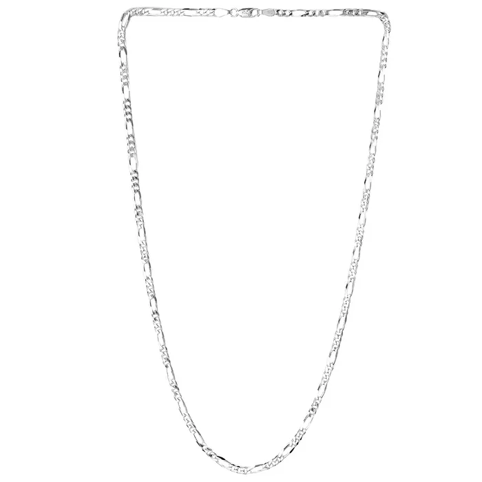 Yellow Chimes Earrings Yellow Chimes 925 Sterling Silver Hallmark and Certified Purity Silver Figaro Chain Necklace for Men and Women Medium YCSJCH1CUBACHNSL