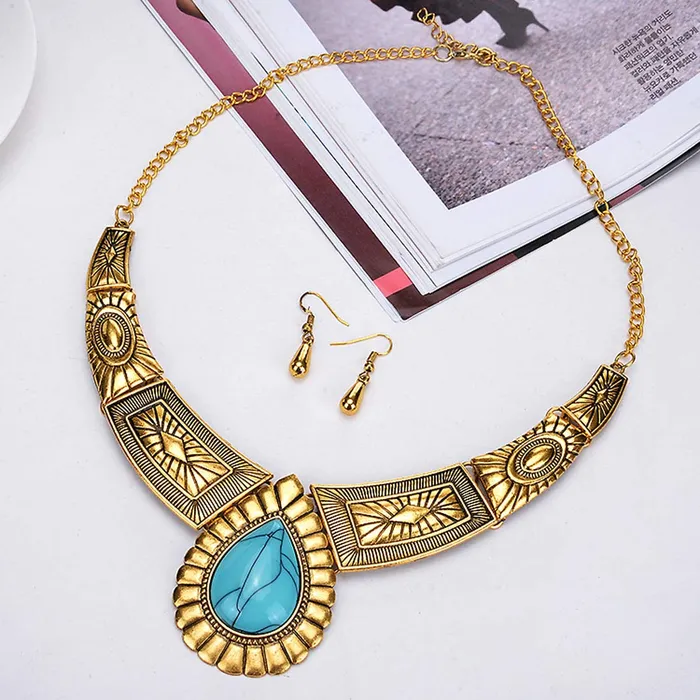 Yellow Chimes Earrings Yellow Chimes Acrylic Gold Blue Jewel Set for Women And Girls