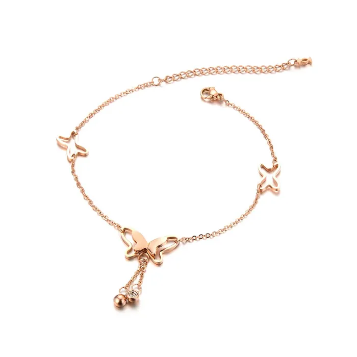 Yellow Chimes Earrings Yellow Chimes Anklets for Women Butterfly Rose Gold Plated Stainless Steel Anklet for Women and Girls Yellow Chimes Earrings Yellow Chimes Anklets for Women Butterfly Rose Gold Plated Stainless Steel Anklet for Women and Girls