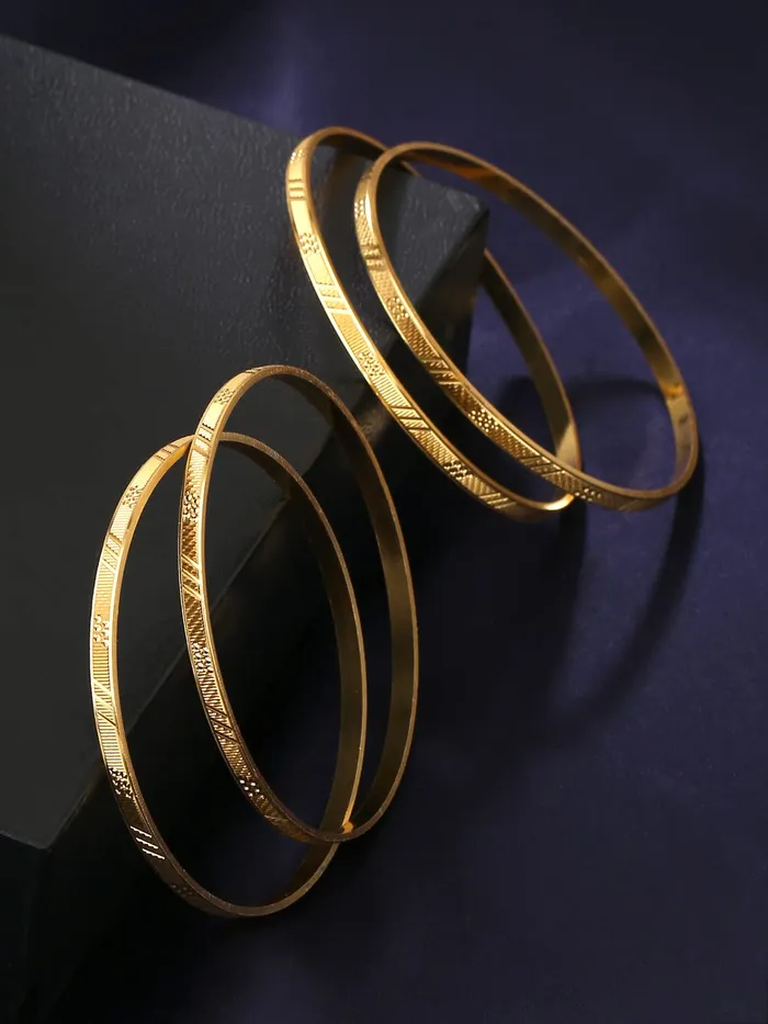 Yellow Chimes Earrings Yellow Chimes Bangles for Women Gold Toned Red Stone Studded Set of 2 Pcs Meenakari Touch Bangles for Women and Girls
